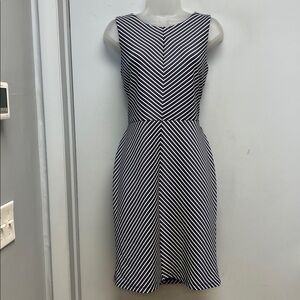 CATO Navy & White Stripe Fit & Flare Dress – Size 12
